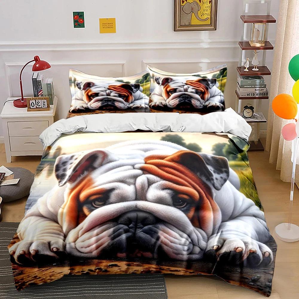 Cute Pug 2/3 Piecebedroom setChildren'sGift Teenagers Adulte Microfibre Double Bed Single Bed DuvetCover with ZipRoom Decor