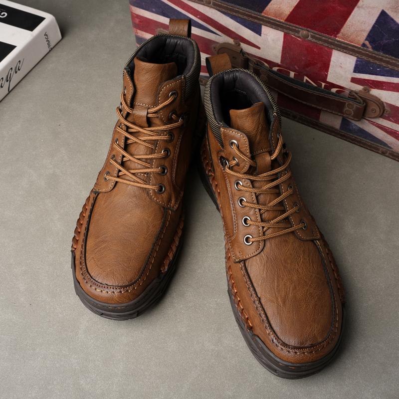 Men's High-top Leather Boots Casual Sneakers