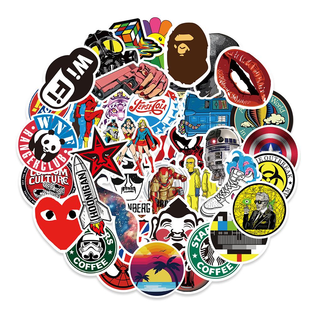 100 Trendy Cards Without Repeating Personalized Graffiti Stickers Car Water Cup Laptop Stickers
