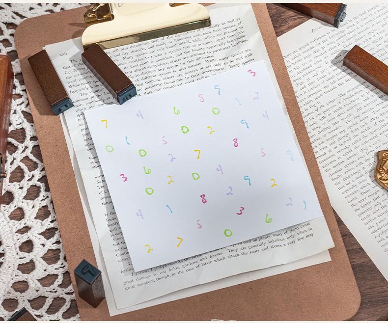 70-Piece Retro Wooden Stamp Set: Uppercase, Lowercase, Numbers, Cursive & Standard