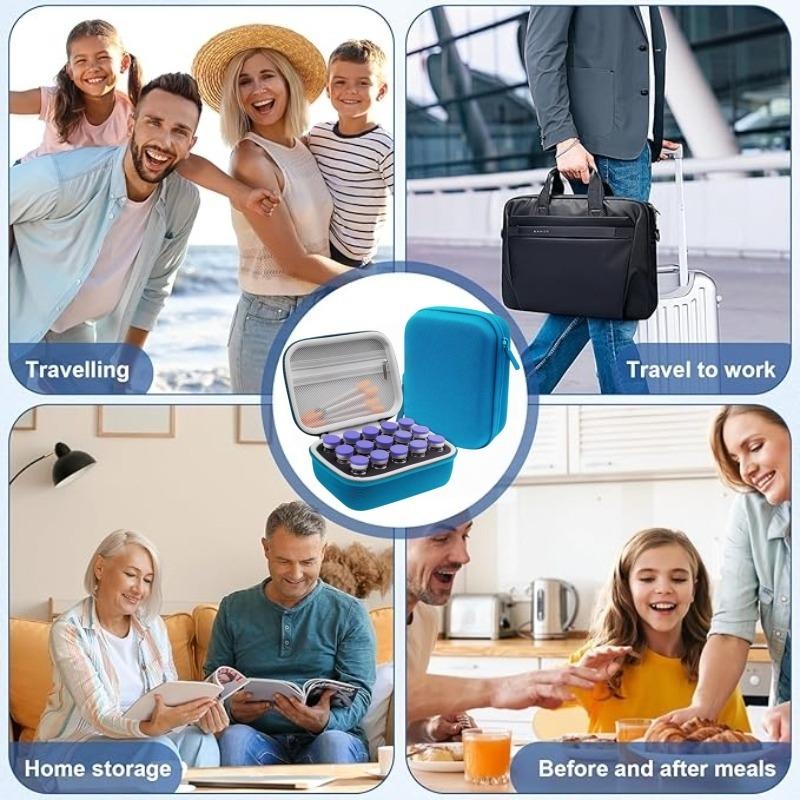 Insulin Vial Holder 15 Slots for 10ml Vials Handheld Peptide Case with Foam Protection Portable Insulin Storage Case (Case Only)