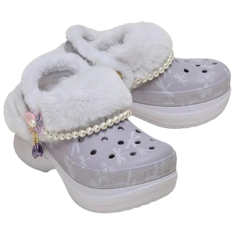 Crocs Little Whale Pear Blossom Fashion Versatile Clogs Women Clogs Mist-Purple 211977-5PS