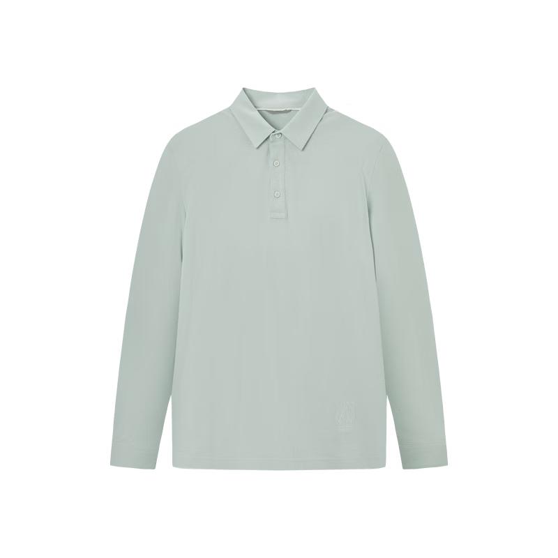 Jiomay Men's Pure Cotton Long Sleeve Polo Shirt