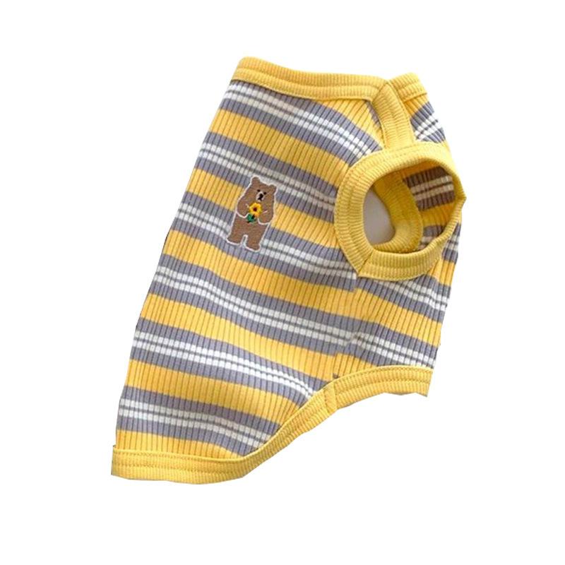 Letní vesta s pruhovaným medvídkem Four Seasons, univerzální oblečení pro psy s plyšovým medvídkem a velkým medvídkem, malé a střední psy, domácí mazlíčky a kočky.