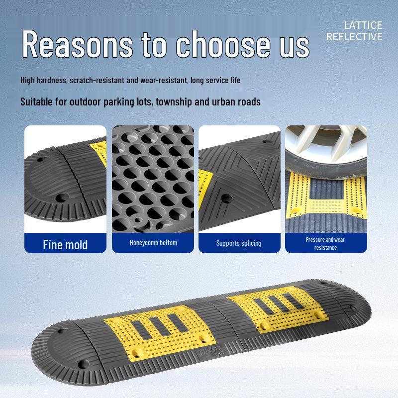 In-Stock Durable Speed Bumps: Thickened Rubber & Plastic for Parking Lot Safety