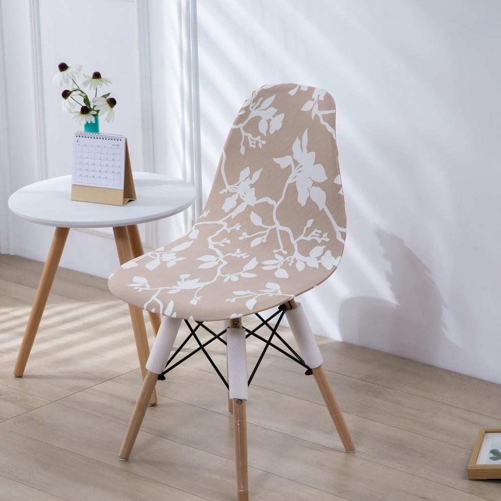 High Elasticity Scandinavian Chair Cover Removable Washable Shell Chair Cover Printed Dining Seat Cover