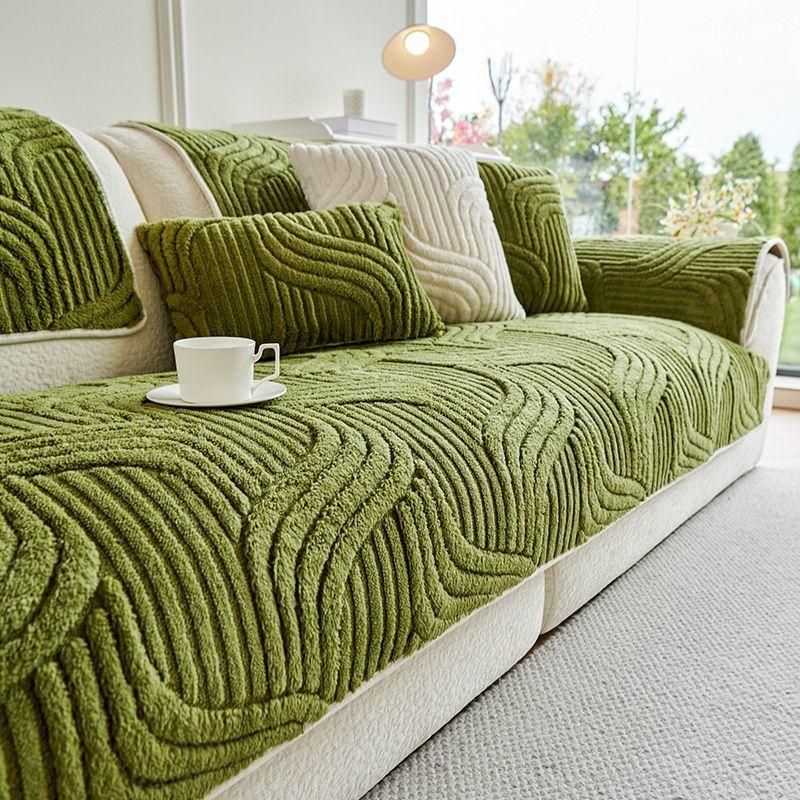 1pc Contemporary Thick Plush Non-Slip Sofa Cover Ideal for Bedroom Office Living Room Home Decor, Fits Single, Double, Triple, and Quad Sofas