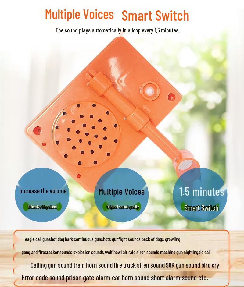 Intelligent Solar Bird Repeller Voice Box for Orchards and Farms