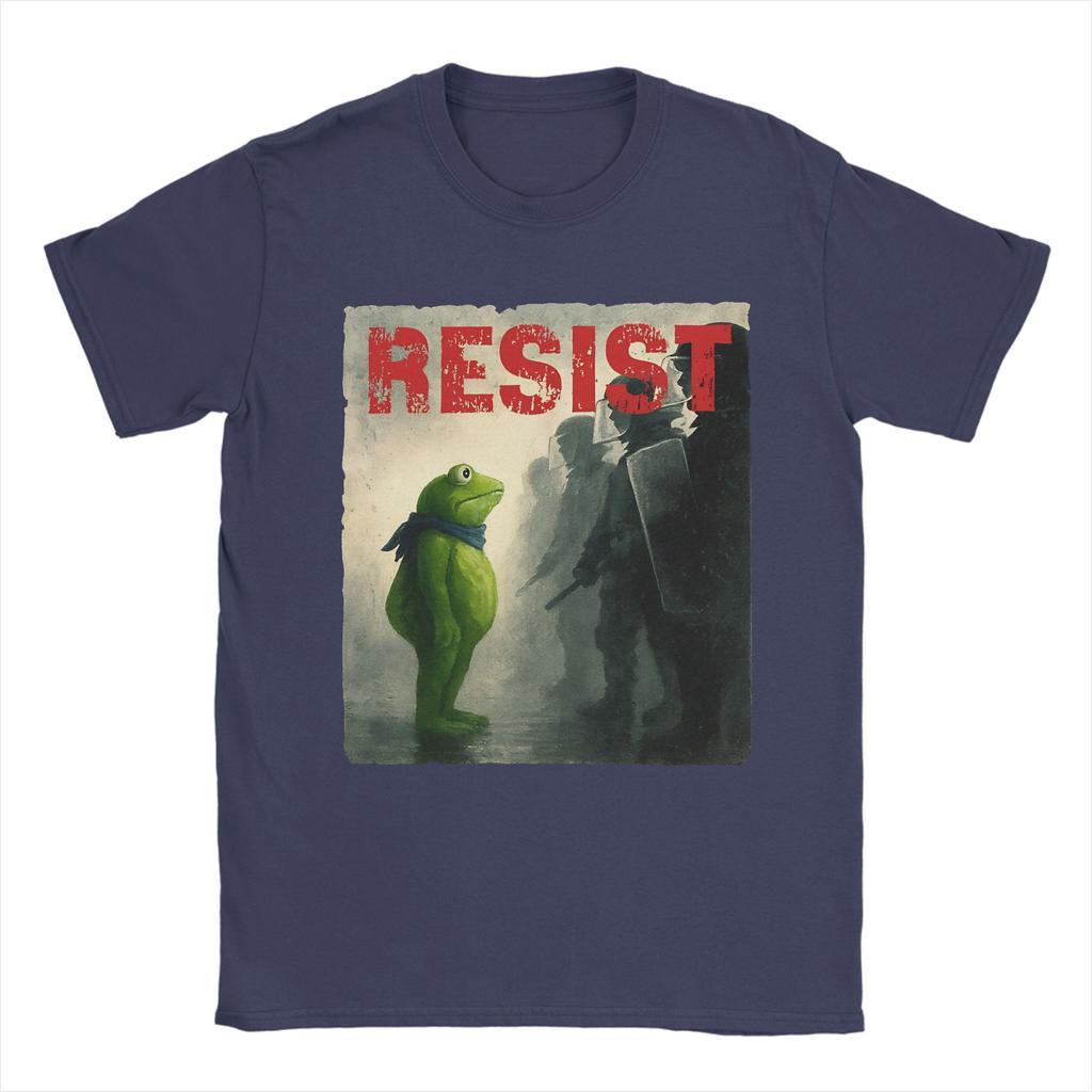 Resist Portland Frog Protest T-Shirt Activist Novelty T-Shirts Short Sleeve Aesthetic Tops Beach Cotton O Neck Oversize Clothes