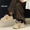 Niche thick baseplate shoes women's ins tide 2025 summer new design sense double shoelaces accessories heightening casual shoes women