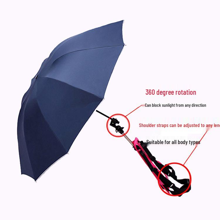 Dual-Shoulder Hands-Free Folding Sunshade Umbrella