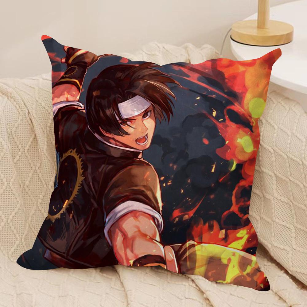 K-KOF TheKing of F-Fighter Cushion Cover Silky Short Plush Double-Sided Printed Pillow Case for Sofa All Seasons Home Decor Gift