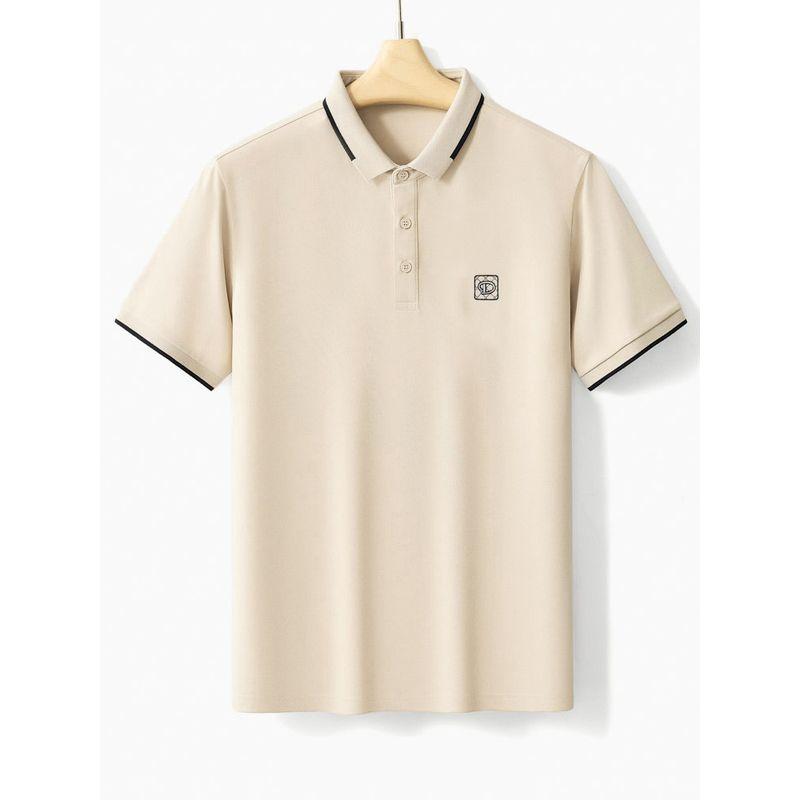 Embroidery Polo Shirt Short sleeve Men's 2024 New Summer Slim fit Lapel T-shirt Foreign Trade Export Men's Collar T-shirt