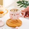 Cute Cat Ceramic Mug Couple Cup with Lid Spoon Coffee Cup Gift Bestie Cup Practical Birthday Gift