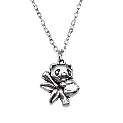 Panda Charm Necklace Cute Animal Pendant For Kids Chinese Culture Jewelry 43cm Chain