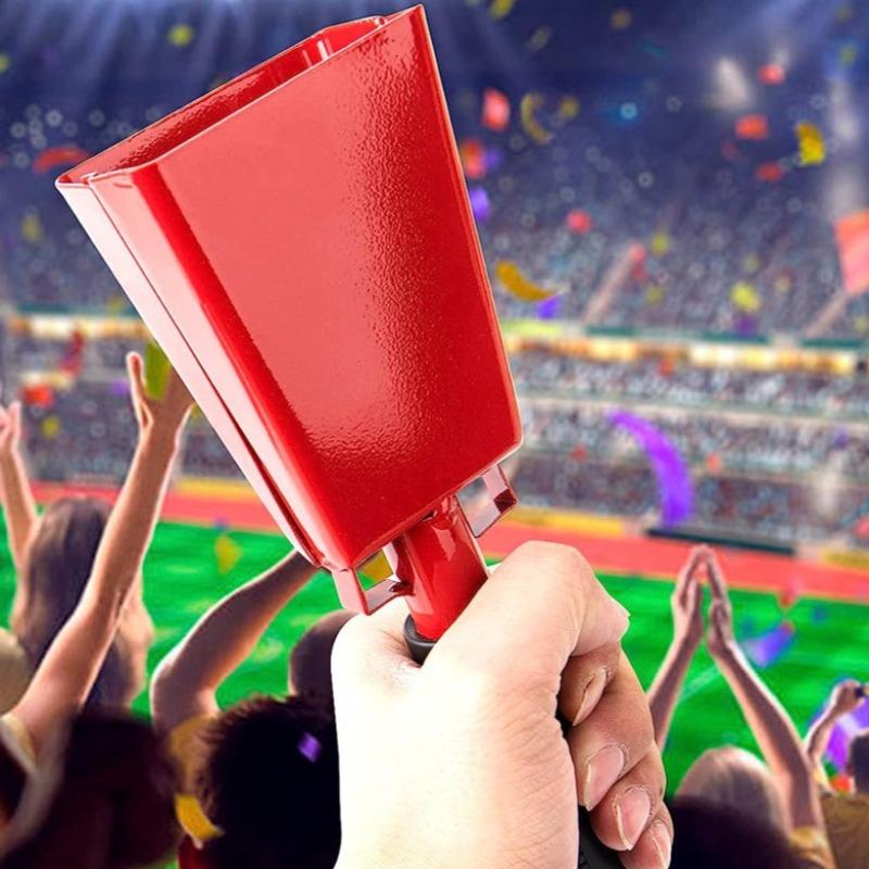 Steel cow bell, used for sports events, hand tapping music, football matches, parties, concerts, loud cheering bell, 10 inches