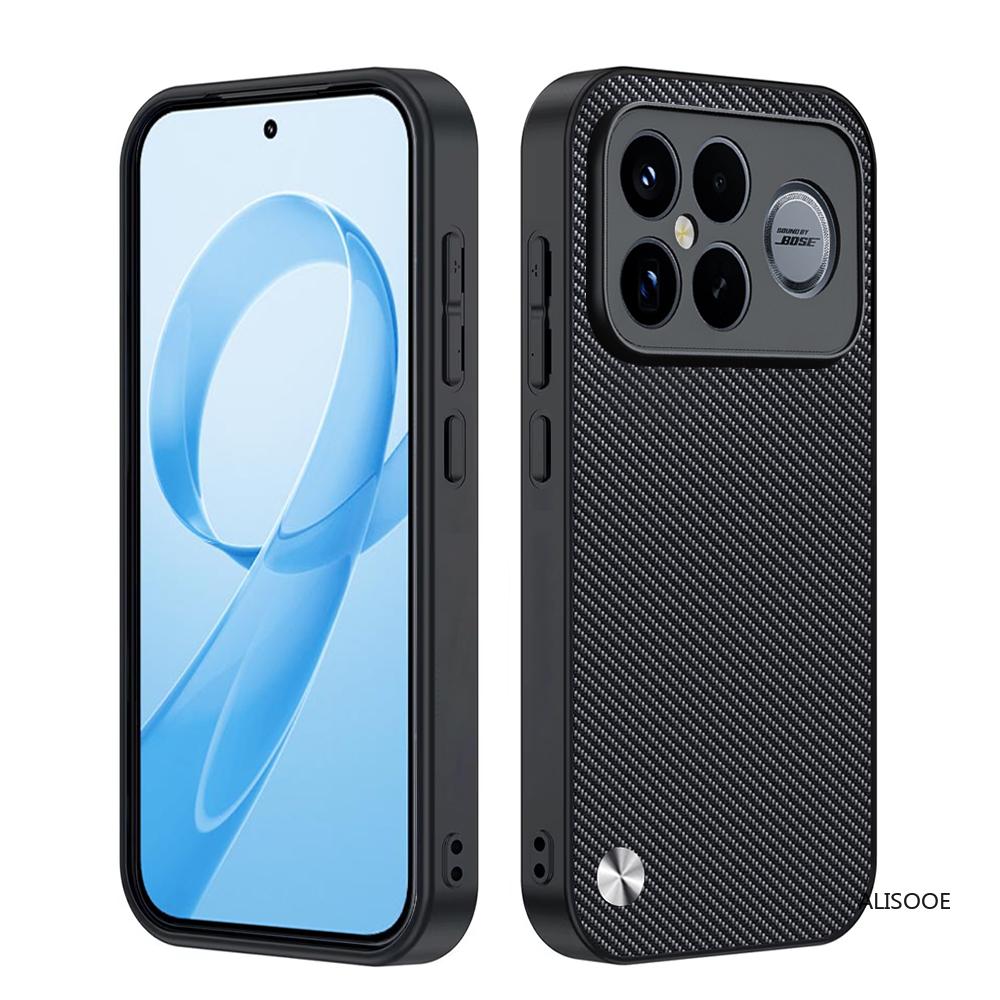 Leather Funda for Xiaomi POCO F8 Ultra Case Cover Fashion Fiber Texture PU-Leather Protection Shockproof Back Capa