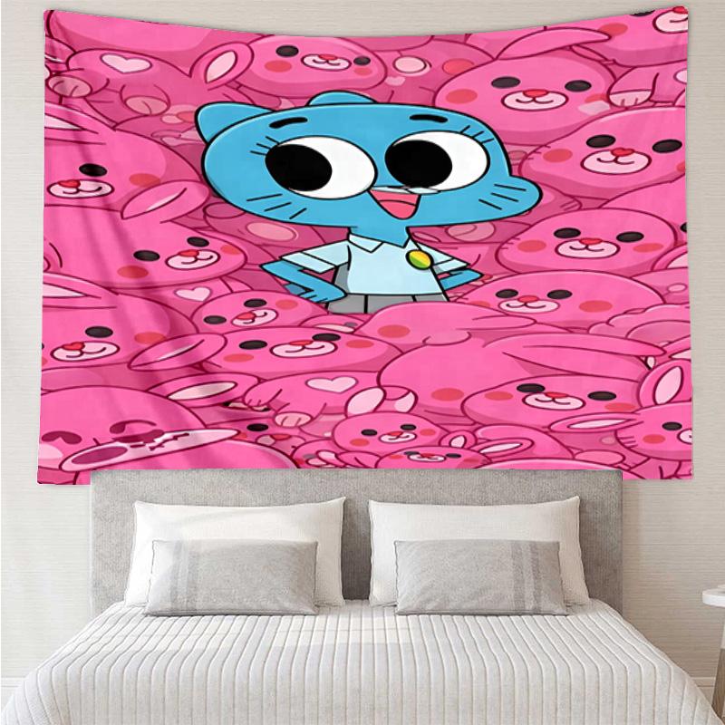 Gum's Colorful Friends Tapestry, Unique Design Tapestry, Wall Decor for Bedroom,Livingroom, Playroom,Heartwarming Fan Holiday Gifts