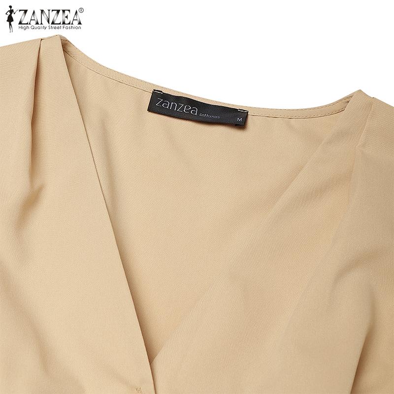 ZANZEA Womens Summer V-Neck Casual Sleeveless Long Dress