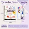 Spiral-Bound Watercolor Workbook Flower Scenery Animal Coloring Sketchbook  Painting
