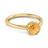 Citrine Minimalist Solitaire Design Ring - 925 Sterling Silver Gold Vermeil