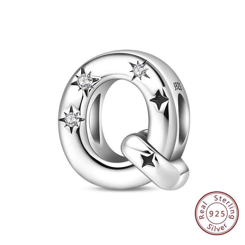 Classic Copper 26 Letters A-Z Alphabet Charms Stars Letter Beads Fit Bracelet Diy Charm For Woman Jewelry Making