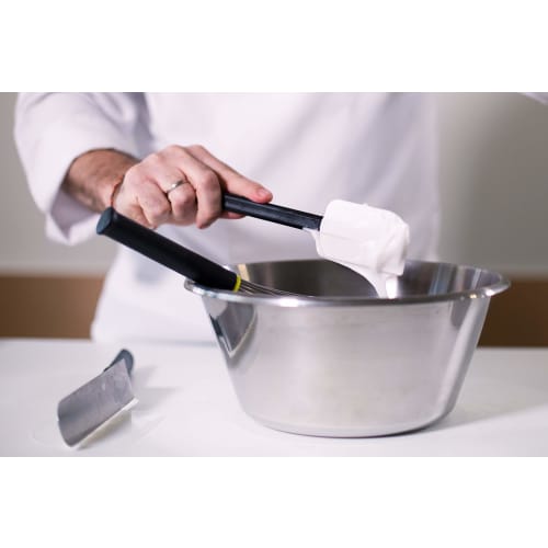 MATFER Heat-Resistant Spatula 113724, Silicone Rubber Spatula with Exoglass Handle, Made in France, BSP5901