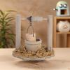 Handmade Wood Garden Accessory Small Water Wells Ornament with Bucket For Miniature Scene Landscape Decoration