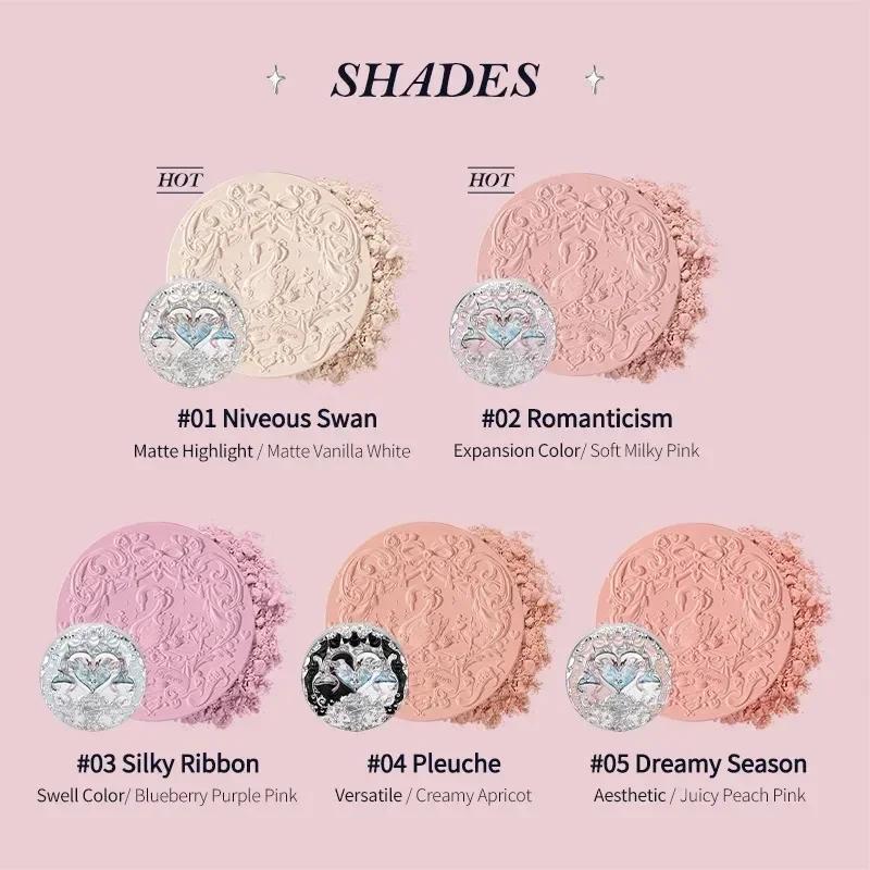 Flower Knows All Serie Schwan Ballett Samt Geprägtes Rouge Mattes Make-up Gepresstes Rouge Puder Palette Damen Geschenkset