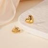 Stainless Steel Heart Stud Earring for Women 18K Gold-plated Earring Summer Vacation Wedding Jewelry Festival accessories Gifts