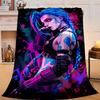 1PC Fantasy Warrior Jing Flannel Blanket Gift, Suitable for Both Men And Women, Soft Ideal for Beds And Sofa, Birthday Or Christmas Gift