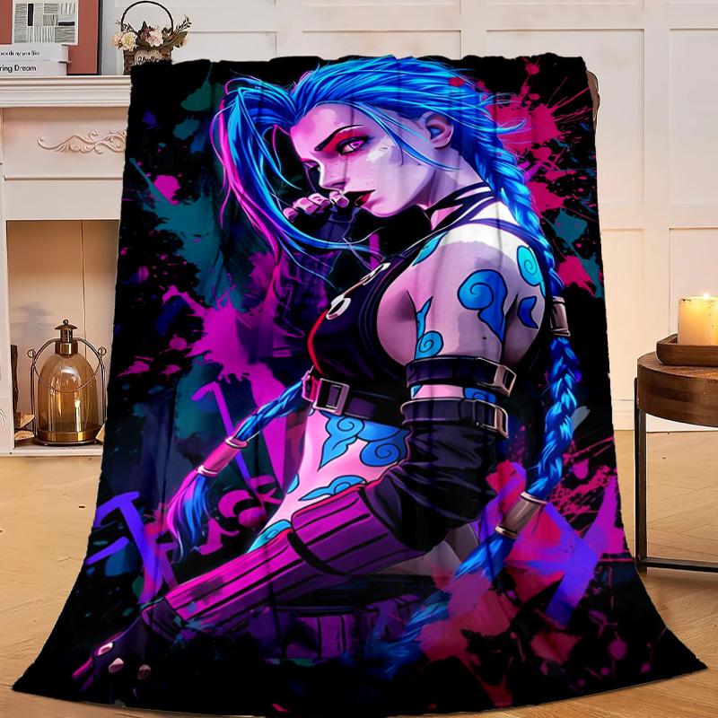 1PC Fantasy Warrior Jing Flannel Blanket Gift, Suitable for Both Men And Women, Soft Ideal for Beds And Sofa, Birthday Or Christmas Gift