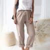 Women's Pants, Casual Solid Color Pocket Pants Elastic Waist Loose Straight Leg Pants