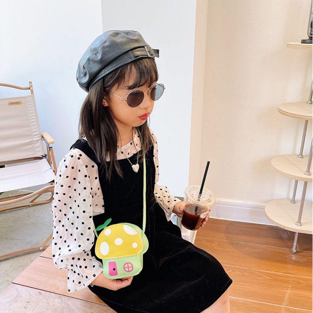 Protective Mushroom Phone Bag Case Cover Coin Shoulder Bag Kids Messenger Bag  Cycling