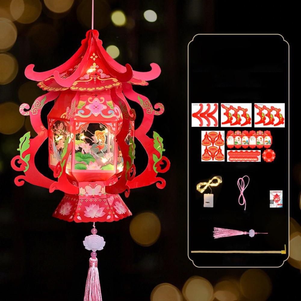 Handheld Chinese Lantern DIY Assembly Handheld Lantern Gifts Palace Lantern Mid-Autumn Festival