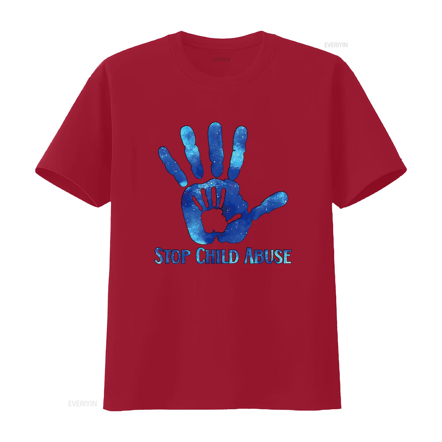 Stop Child Abuse Prevention Awareness Month Women s Cute T Shirt Fashionable  Womens Tops vintage Washed Stretched streetwear S