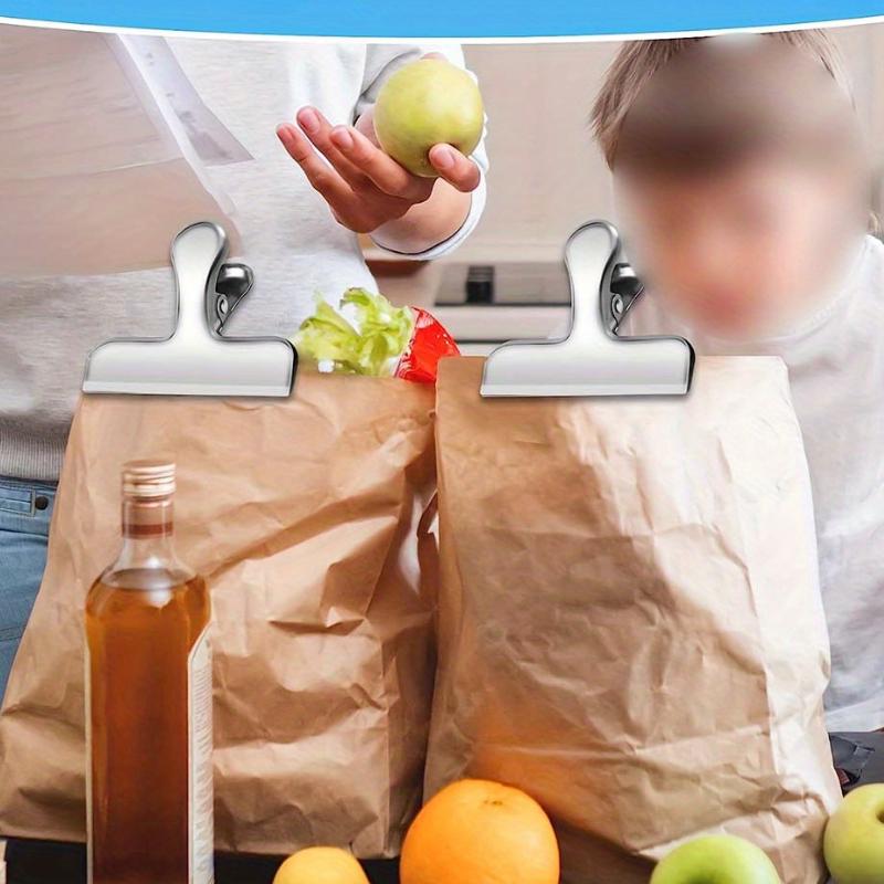 8pcs Stainless Steel Clips, Moisture-proof Household Plastic Bag Supplies, Fresh-keeping Clip, Sealing Clip