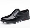 2025 Men's Plus Size Lightweight Leather Lace-up Casual Shoes - Fashionable All-Season Style