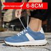 Men's White Breathable Thick-Soled Platform Sneakers - Discreet 8cm Height Boost Casual Dad Shoes