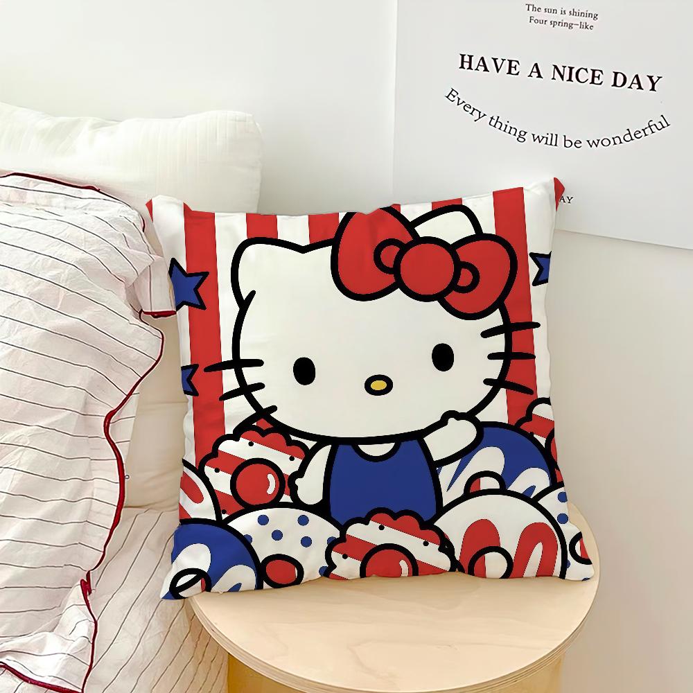 Fun Cartoon Chibi Cat H-Hello K-Kittys Sro Comfort Soft Hogar Pillowcase For Sofa Living Room Bed Home Decor Protective Covers