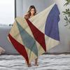 Geometric Patchwork Throw Blanket Sofa Bed Cover for Living Room Bedroom Decorative Soft Fleece Blanket