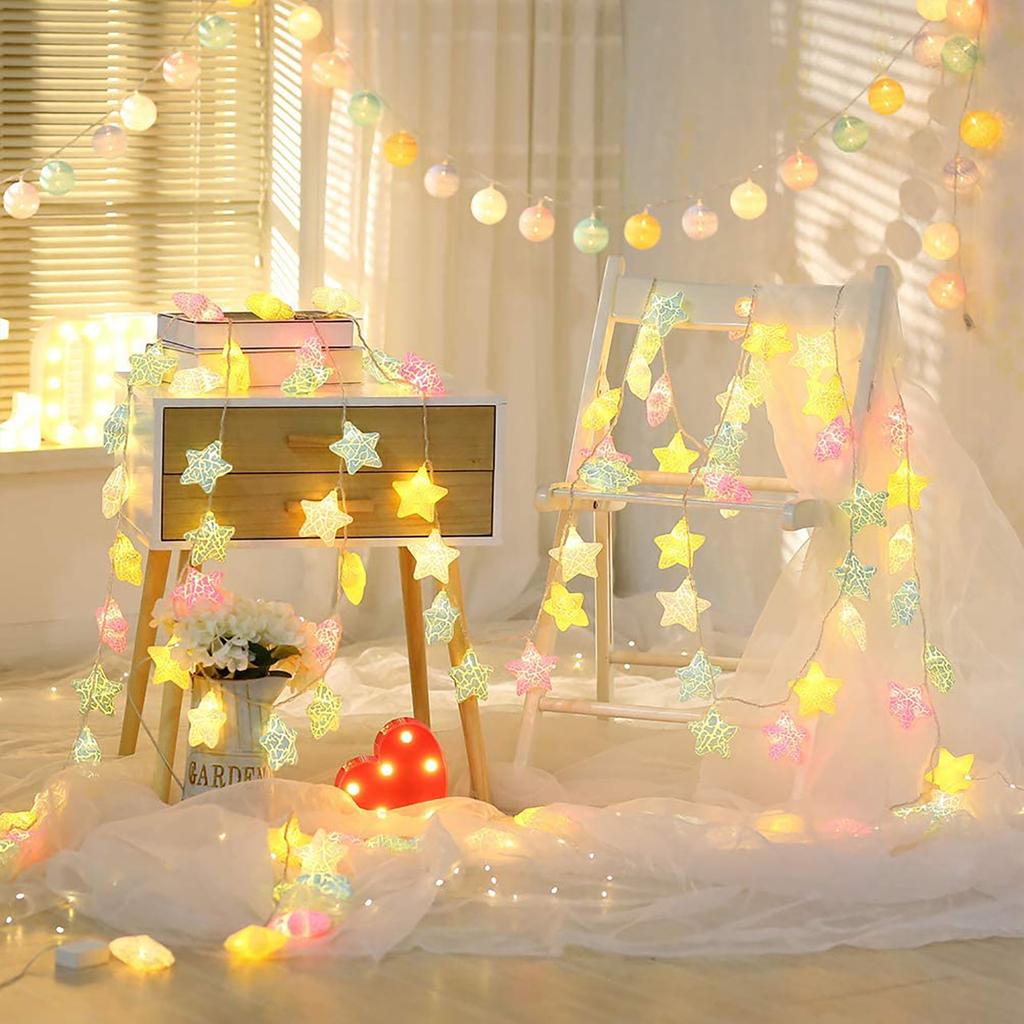 Star Shape LED String Light 20 LED Room Decoration Battery Powered Garland  Birthday Garden Party Children's Room 3 Meters