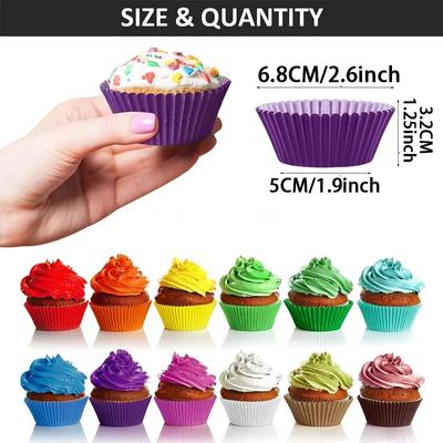 Backförmchen 100 Stück Antihaft-Papier Cupcake-Förmchen Muffins Cupcakes Perfekt für Hochzeiten Geburtstage Babypartys oder Feiertagspartys