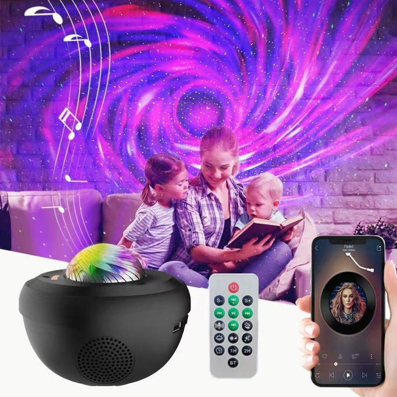 Bluetooth Music Remote-Controlled Ripple Starry Sky Projection Lamp for Bedroom Atmosphere Night Light with Full Sky Star Romantic Laser Table Lamp