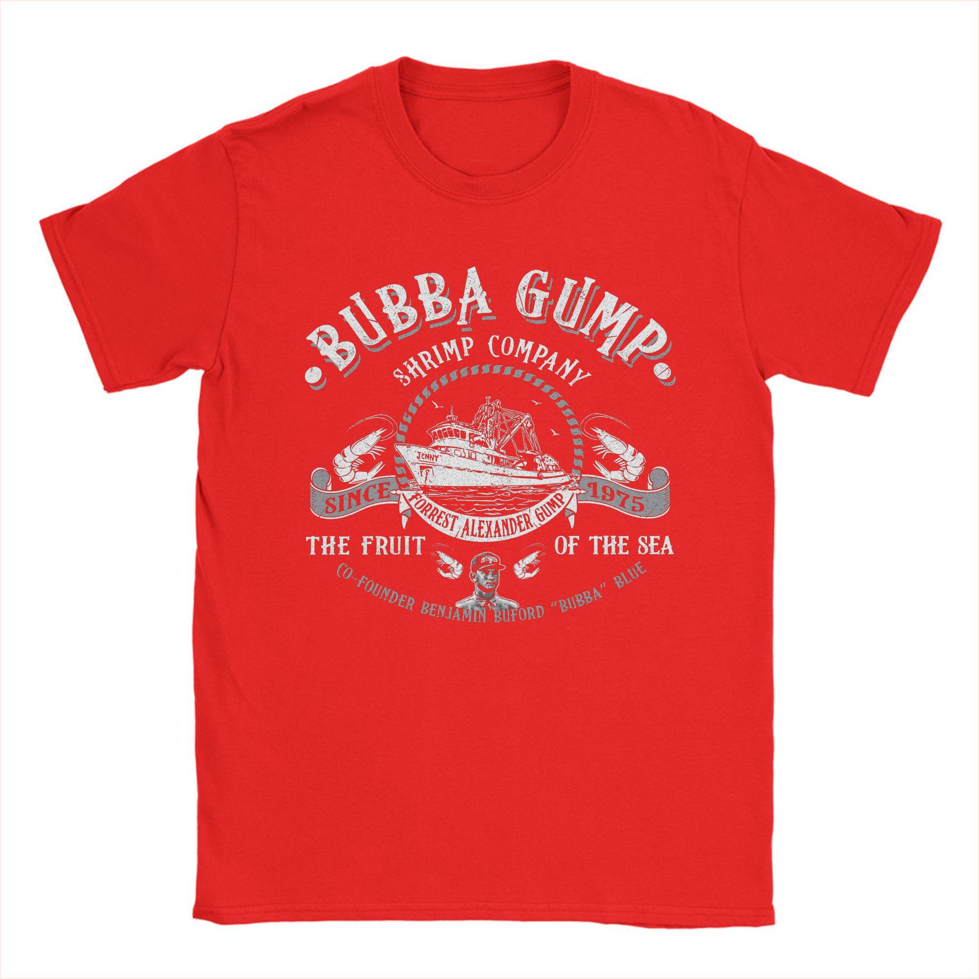 

Bubba Gump Shrimp Co Forrest Gump Movie T Shirts for Men Cotton Vintage T-Shirts Crew Neck Tees Short Sleeve Tops 6XL M