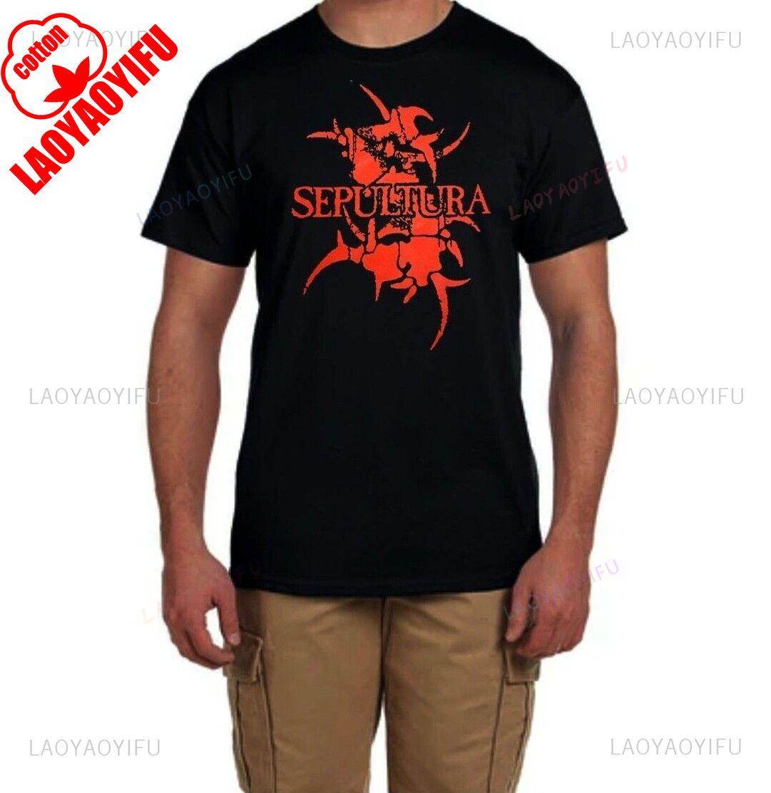 

Brazil Vintage Sepultura Metal Group Men THRASH METAL Printed Tshirt Gothic Trend Fashion High Quality Cotton Woman T Shirts S