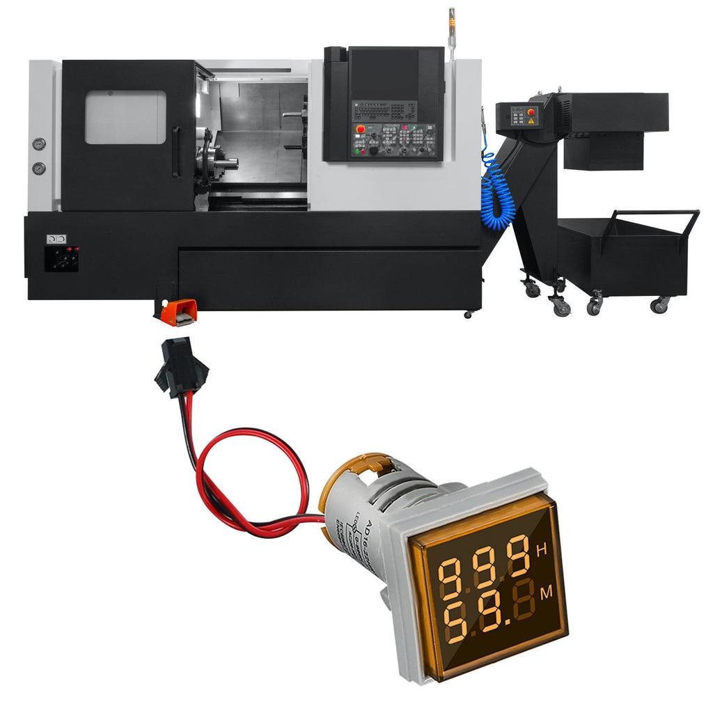 Dual Display Square Hour Meter Precision Timing LED High Brightness Counter Plastic for Power Communication & Machinery