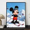 Disney Diamond Art Painting Kit Mickey Skiing 5D Diamond Painting Dot Art Home Wall Decor