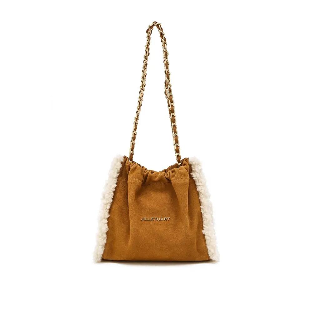 JABA6E153W2 [Coco Chain] Suede Leather Chain Shoulder S Brown