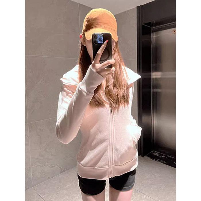 Women's Slimming Hooded Cardigan Sweatshirt - New Autumn/Winter Style with Zipper